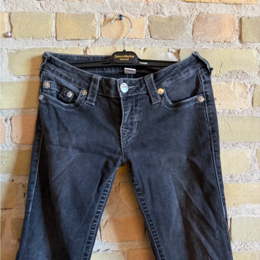 True Religion Dark Gray Flare Jeans - Picture 2 of 5
